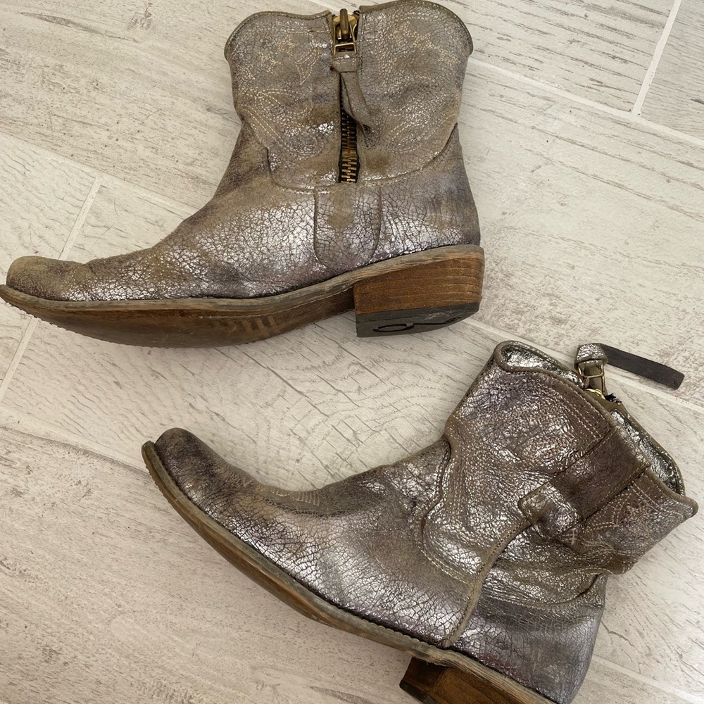 Boutique 9 Distressed Metallic Cowboy Boots